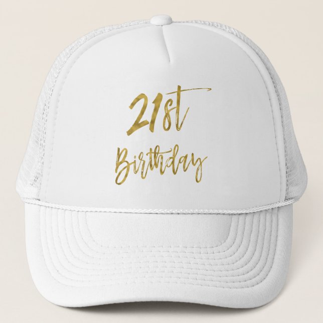 Casquette 21e anniversaire Gold Foil et chapeau de camion bl (Devant)