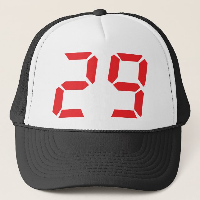 Casquette 29, numéro numérique du réveil rouge (Devant)