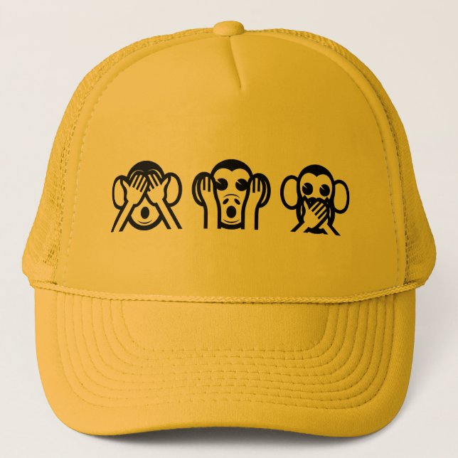 Casquette 3 singes sages Emoji (Devant)