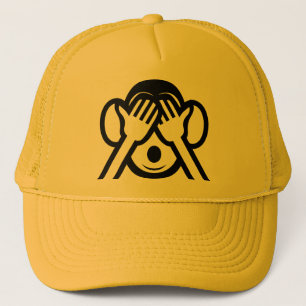 Casquette 3 Singes Sages Mizaru 見 ざ る Ne Voir AUCUN Emoji Ma