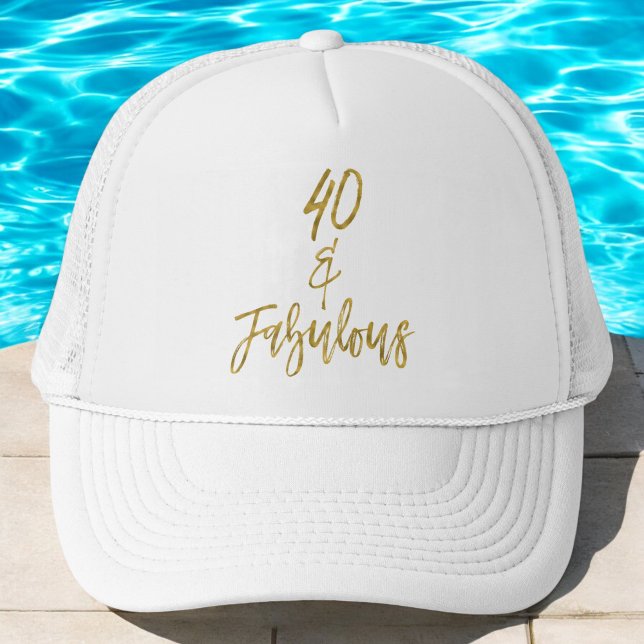 Casquette 40e anniversaire Gold Foil et chapeau de camion bl (Créateur téléchargé)
