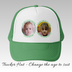 Casquette 40e étape 'tout âge' jalon 2 photo vert blanc