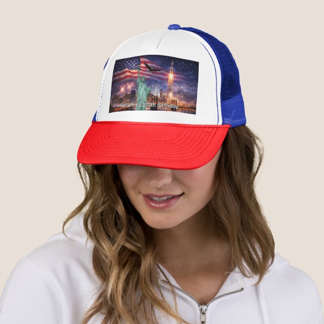 Casquette 4th of July USA 250th Statue of Liberty Rocket (En situation)