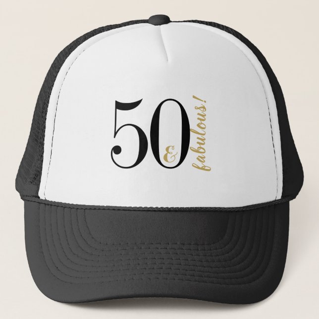 Casquette 50e jour du jour 50 et Fabulous Black and Gold (Devant)