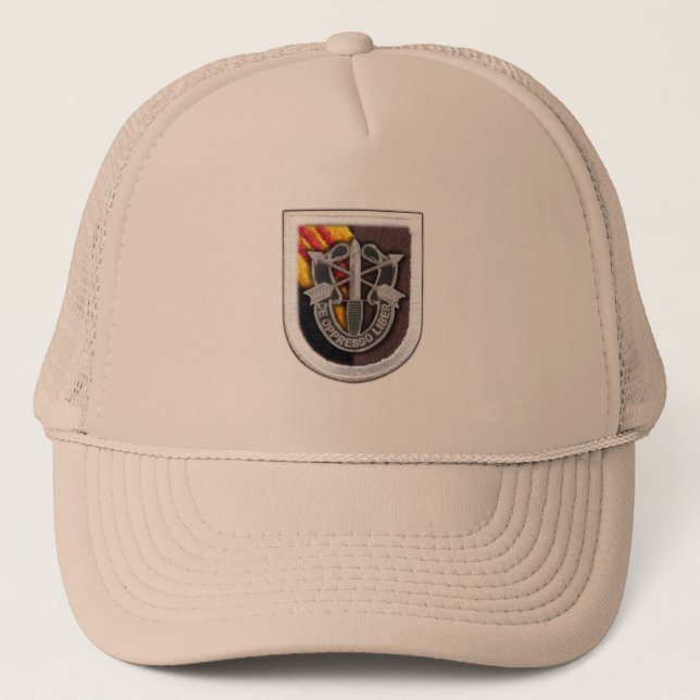 Casquette 5e groupe des forces spéciales crête flash vietnam (Devant)