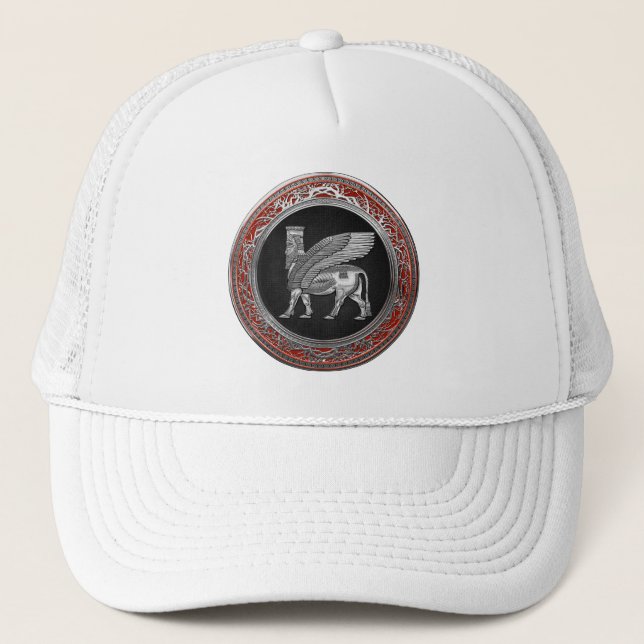 Casquette [700] Taureau ailé assyrien - Lamassu argenté (Devant)