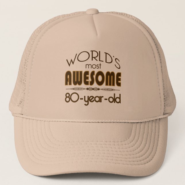 Casquette 80e anniversaire du meilleur du monde en Brown (Devant)