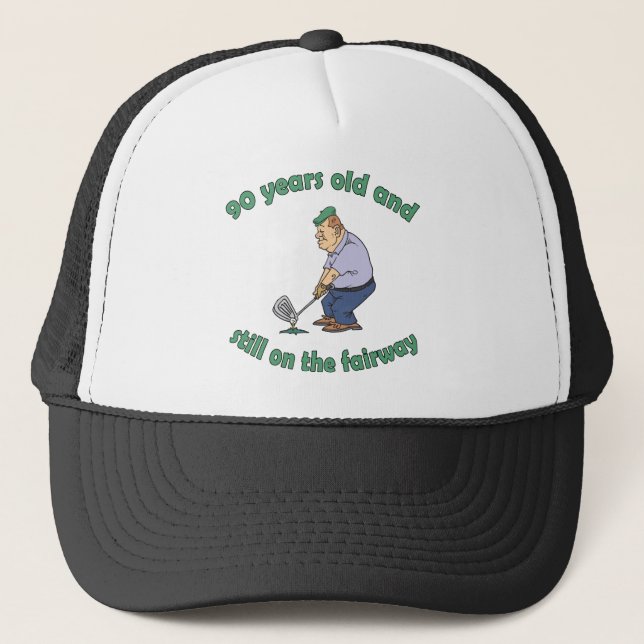 Casquette 90e anniversaire Golfer Gag cadeau (Devant)