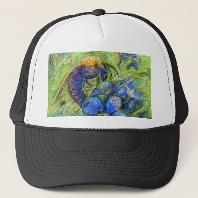 Casquette A Bee & Forget-me-not Flowers (Devant)