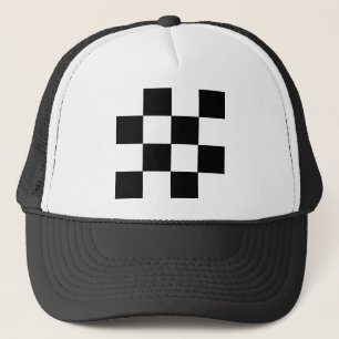 Casquette à damiers noir et blanc