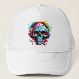 Casquette A DJ POP ART SKULL Trucker Hat