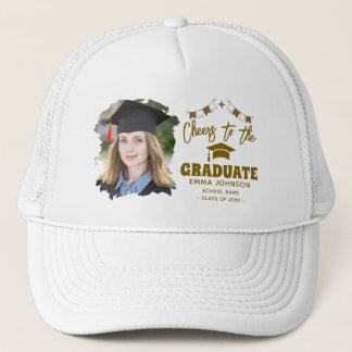 Casquette À la réussite du diplômé Photo personnalisée Nom F