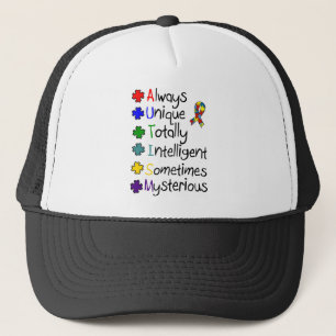 Casquette A-U-T-I-S-M de sensibilisation sur l'autisme