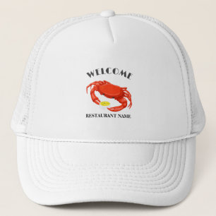 Casquette Accueil de fruits de mer modernes Crabe rouge Nom 
