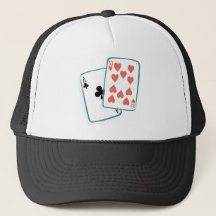 Casquette Ace et Dix de Coeurs Jouer des Cartes