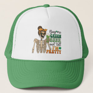 Casquette Acheter Me Bière Verte - Squelette   Saint Patrick
