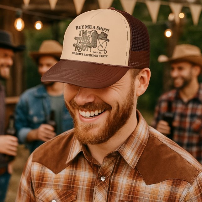 Casquette Achetez-moi un verre, Cowboy célibataire qui noue  (Créateur téléchargé)