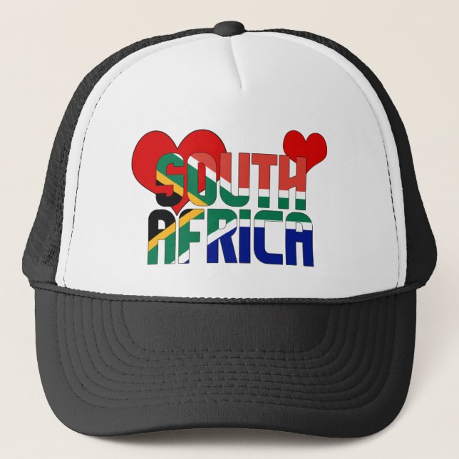 Casquette Adorable Afrique du Sud Drapeau Coeurs patriotique (Devant)
