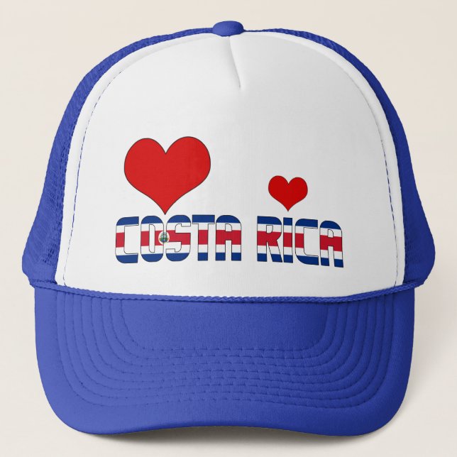 Casquette Adorable Costa Rica Coeurs Drapeau Patriotique (Devant)