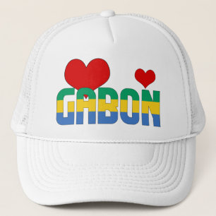 Casquette adorable Gabon Coeurs Drapeaux Patriotique