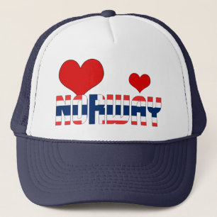 Casquette Adorable Norvège Coeurs Drapeau Patriotique