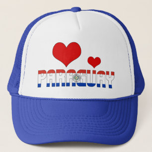 Casquette Adorable Paraguay Coeurs Drapeau Patriotique