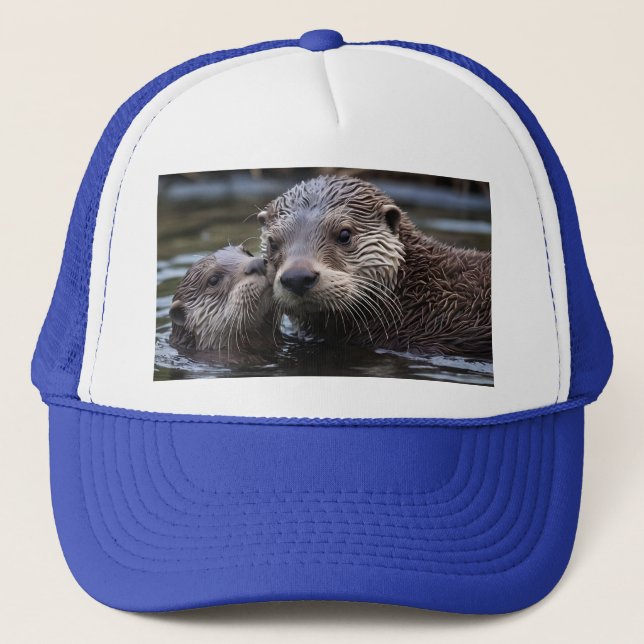 Casquette **"Adrift in Love : Mummy and Baby Otter"** (Devant)
