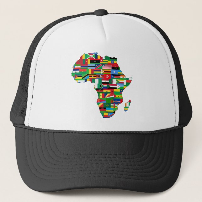 Casquette Afrique Pays du continent Drapeaux Carte Nations (Devant)