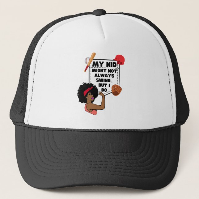 Casquette Afro Baseball Maman MON ENFANT PEUT NE PAS TOUJOUR (Devant)