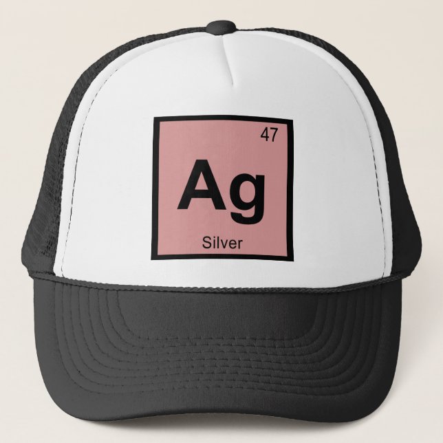 Casquette Ag - Symbole de tableau périodique de la chimie de (Devant)