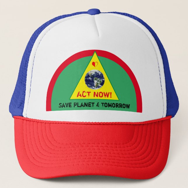 Casquette AGIR MAINTENANT & Sauver Planète 4 Demain - Climat (Devant)