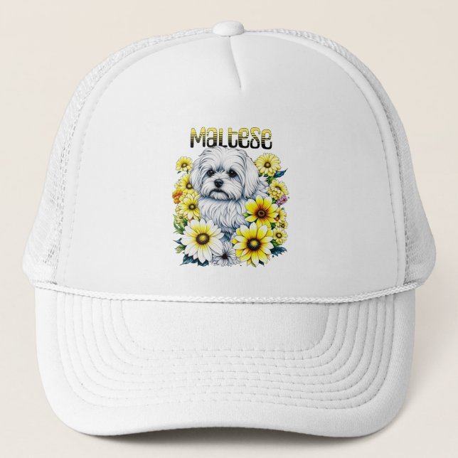 Casquette Ai Art de l'aquarelle maltaise pour les propriétai (Devant)