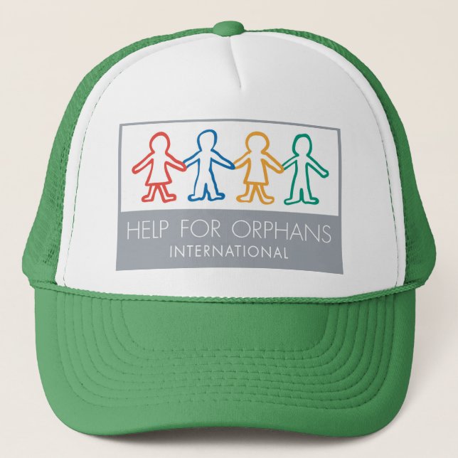 Casquette Aidez pour les orphelins verts/casquette blanc de (Devant)