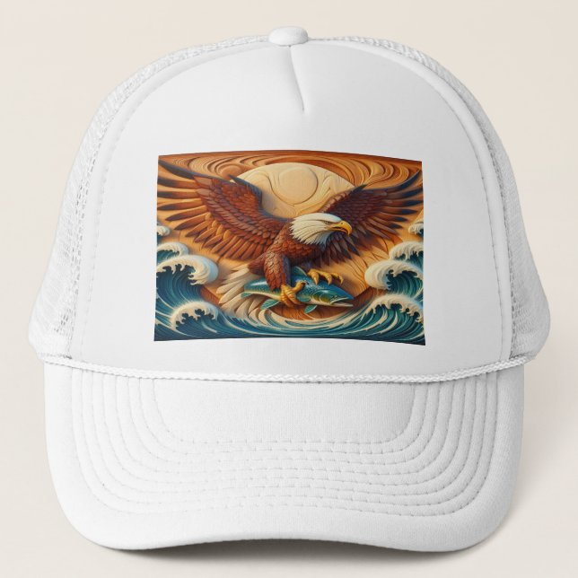 Casquette Aigle majestueux serrant un poisson 36x24 (Devant)