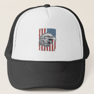 Casquette Aigle Patriotique Drapeau Américain Gravure Vintag