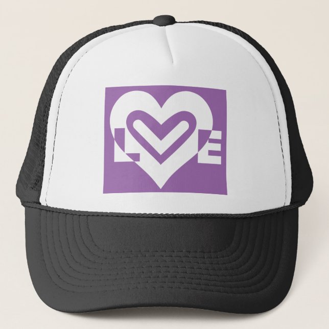 Casquette Aimer blanc et violet (Devant)