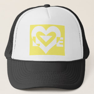 Casquette Aimer Blanc sur Jaune