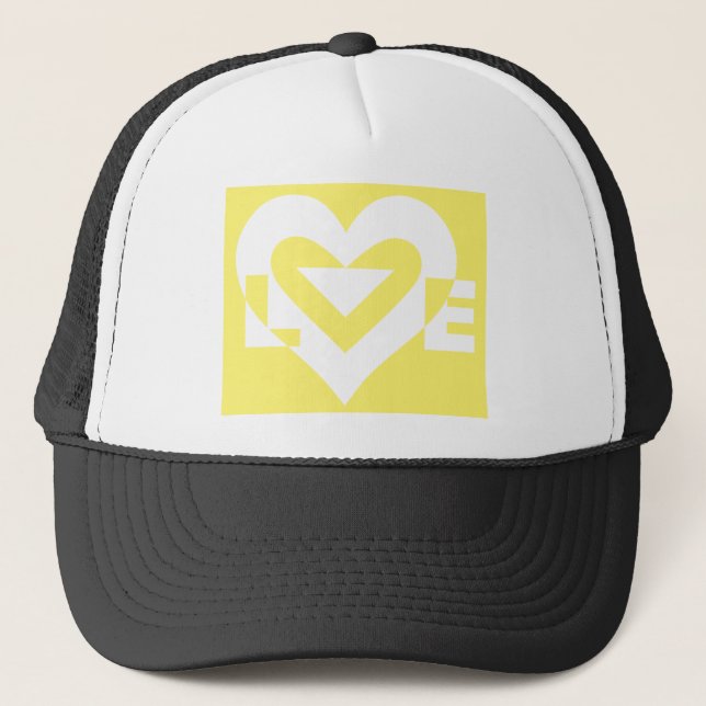 Casquette Aimer Blanc sur Jaune (Devant)