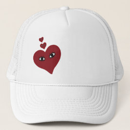 Casquette Aimer le visage du coeur rouge