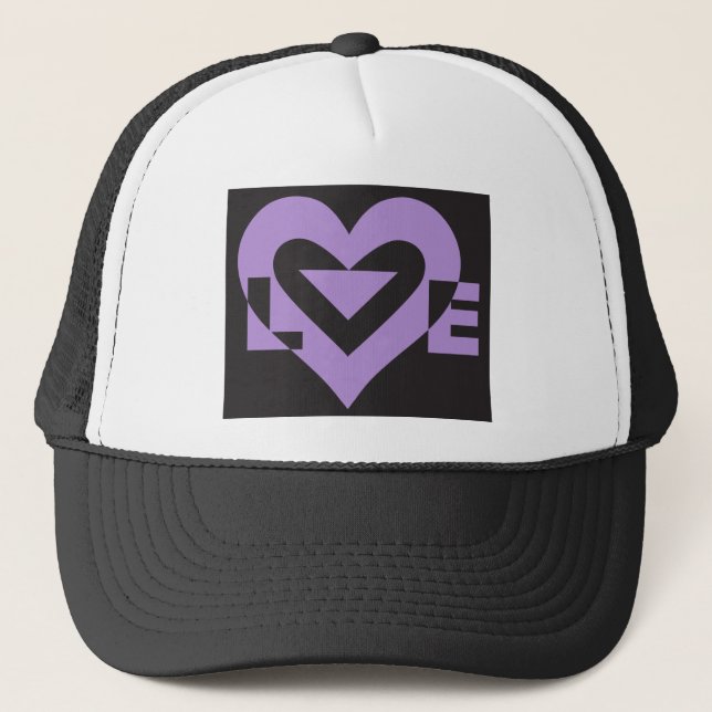 Casquette Aimer violet sur noir (Devant)