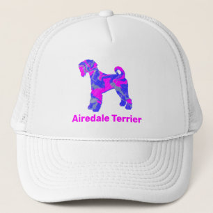 Casquette Airedale Terrier Chien mignon rose Silhouette pers