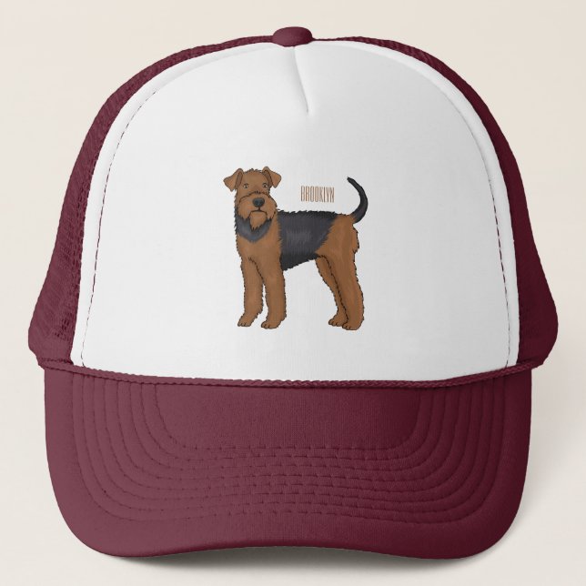 Casquette Airedale terrier dog cartoon (Devant)