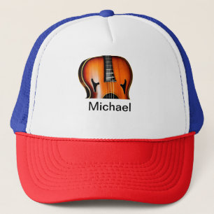 Casquette Ajoutez votre nom texte brun amateur de violon mus