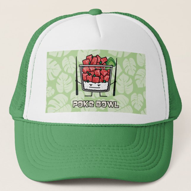 Casquette Aku de baguettes de salade de poisson cru d'Hawaï (Devant)