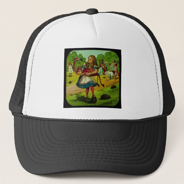 Casquette Alice dans le croquet de Flamant rose du pays des (Devant)