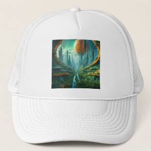 Casquette Alien Nature & Futuriste Ville Surreal Sci-Fi Art