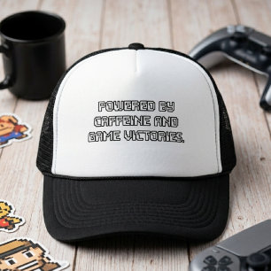 Casquette Alimenté par la caféine et les victoires de jeu