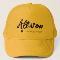 Allison Nom Signification Minimal moderne Black Gi