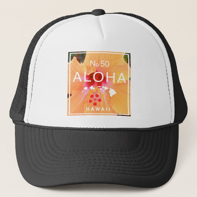 Casquette Aloha No 50 Orange Hibiscus (Devant)