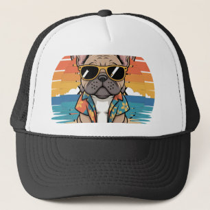 Casquette Aloha Pup Bulldog français de plage vibres cool